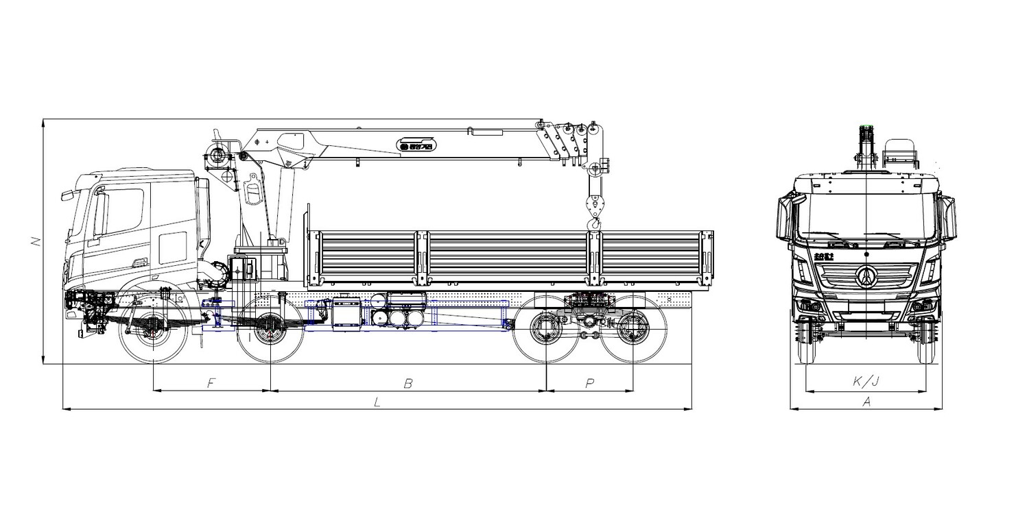 Beiben Truck КМУ НА ШАССИ BEIBEN С КОЛЕСНОЙ ФОРМУЛОЙ 8х4